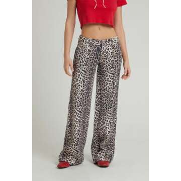 PacSun Women's Casey Leopard Low Rise Baggy Jeans - Leopard Animal Print Size 27