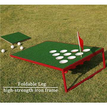 SPRAWL Golf Pong Cornhole Set Exciting Golf Chipping Game Chip Shot Game with 2 Target Boards 8 Golf...