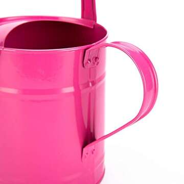 Sungmor 1.5L (or 51oz) Pink Metal Watering Can - Kids Children Garden Outdoor Watering Bucket - Smal...