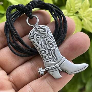 Western Jewelry Cowboy Boots Cowgirl boot Country Texas Protection Amulet Gambling Wealth Fortune Lu...