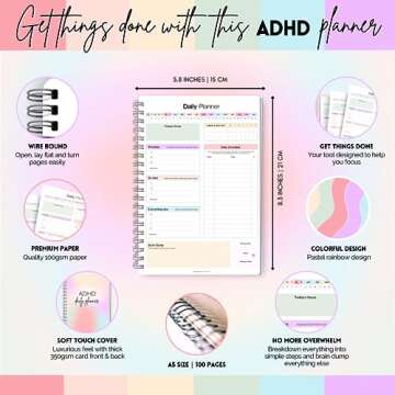 ADHD Daily Planner for Neurodivergent Adults - Productivity Daily Planner & Task Management to Stay ...