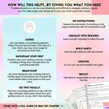 ADHD Daily Planner for Neurodivergent Adults - Organize & Focus