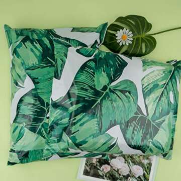 RUSPEPA 14.5x19 Poly Mailer 3 Mil Thick Tropical Leaves Ink Painting Heavy Duty Self Seal Shipping Bags with Easy Open Pull Tab Mailing Envelopes - 50 Pack