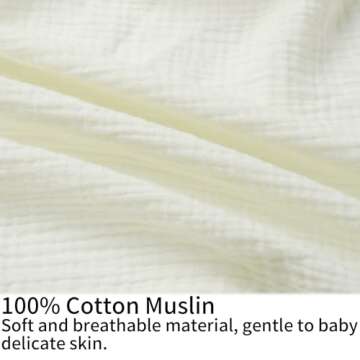 Onacosht Muslin Nursing Pillow Cover Soft 100% Cotton Feeding Pillow Slipcover Fits Standard Infant ...