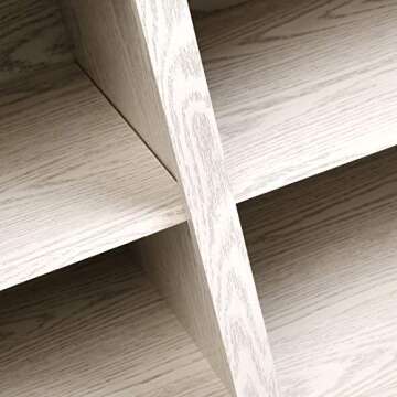 ROCKPOINT 58inch TV Stand Media Console for TV’s up to 65 Inches, Home Living Room Storage Console, Entertainment Center with 4 Open Storage Shelves, Modern TV Console Table (White)