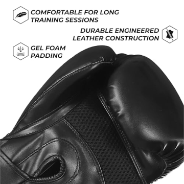 Sanabul Essential Gel Boxing Gloves for Kickboxing - 16 oz