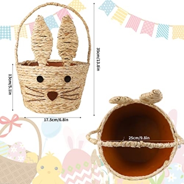 Juegoal Easter Bunny Woven Basket for Kids at Parties