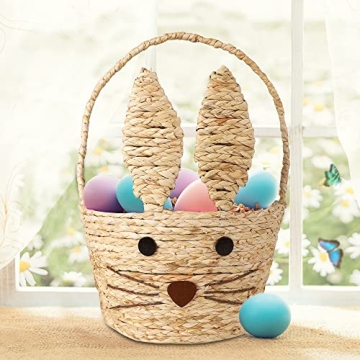 Juegoal Easter Bunny Woven Basket for Kids at Parties
