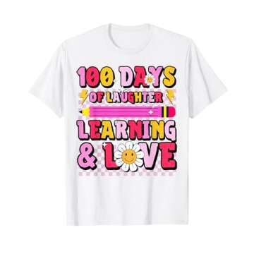 Retro Groovy 100 Days Of School Learning & Love For Students T-Shirt