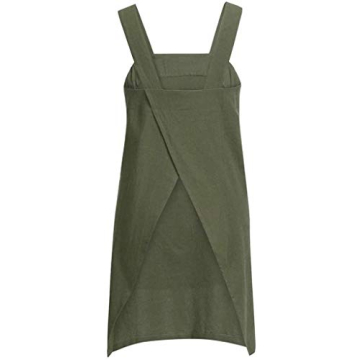 YESDOOD Cotton Linen Cross Back Apron with Pockets