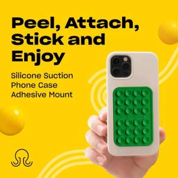 OCTOBUDDY - Silicone Suction Phone Case Adhesive Mount - Hands-Free, Strong Grip Holder for Selfies ...