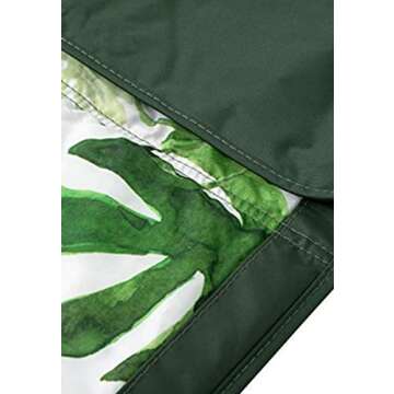 Little Unicorn 5'x5' Outdoor Family Picnic & Beach Blanket | Durable & Water-Resistant Fabric | Compact Fold & Easily Wipes Clean | Zipper Pocket (Tropical Leaf)