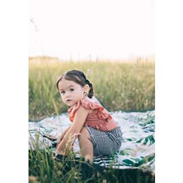 Little Unicorn 5'x5' Outdoor Family Picnic & Beach Blanket | Durable & Water-Resistant Fabric | Compact Fold & Easily Wipes Clean | Zipper Pocket (Tropical Leaf)