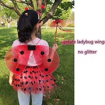 Danballto Ladybug Costume for Girls | Tutu Wings Set