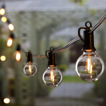 Brightown Outdoor String Lights - Connectable Dimmable LED Patio String Lights with G40 Globe Plasti...