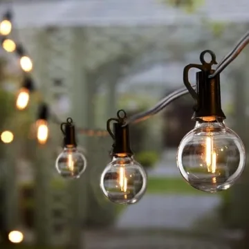 Brightown Outdoor String Lights - Connectable Dimmable LED Patio String Lights with G40 Globe Plasti...
