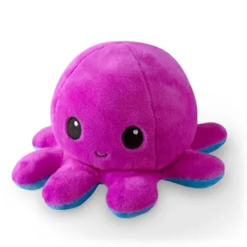TeeTurtle Reversible Octopus Plushie - Show Your Mood, 4 inch