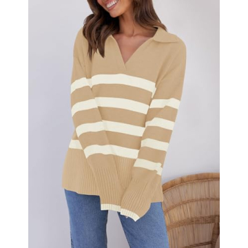 Stylish ZESICA Women's Khaki Winter Sweater for Cozy Days