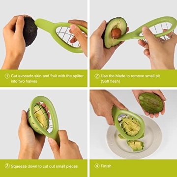 Versatile Stainless Steel Avocado Slicer and Peeler Tool