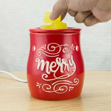 STAR MOON Christmas Wax Melt Warmer, Candle Melter Burner for Scented Wax,Christmas Decoration Scentsy Wax Cubes, Ceramic No Flame No Smoke No Soot