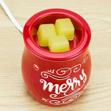 STAR MOON Christmas Wax Melt Warmer, Candle Melter Burner for Scented Wax,Christmas Decoration Scentsy Wax Cubes, Ceramic No Flame No Smoke No Soot