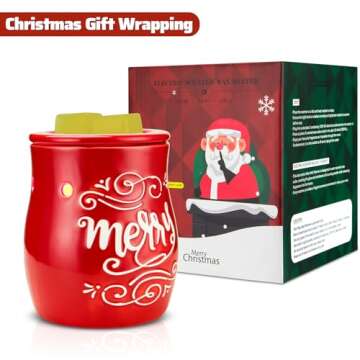 STAR MOON Christmas Wax Melt Warmer, Candle Melter Burner for Scented Wax,Christmas Decoration Scentsy Wax Cubes, Ceramic No Flame No Smoke No Soot