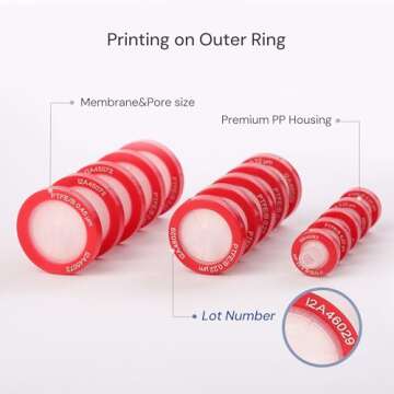 COBETTER 100 Pack PTFE Syringe Filter Lab Filters Hydrophobic Filtration 0.22μm Pore Size 13mm Diameter Non-sterile Red