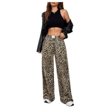 Milumia Leopard Print Wide Leg Pants for Stylish Comfort