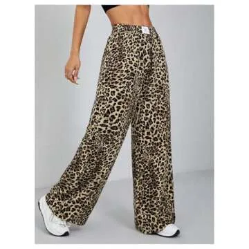 Milumia Leopard Print Wide Leg Pants for Stylish Comfort
