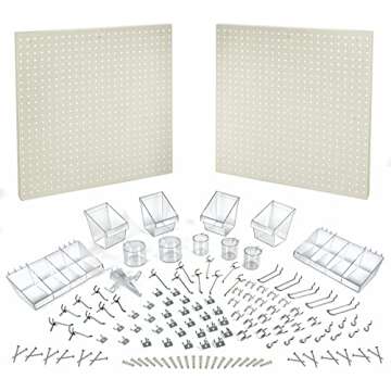 Azar Displays 900988-WHT 48" x 24" Pegboard Organizer Kit in White