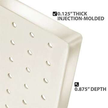 Azar Displays 900988-WHT 48" x 24" Pegboard Organizer Kit in White