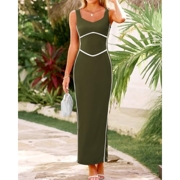 BTFBM Maxi Bodycon Dress for Women - Elegant and Flattering