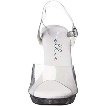Ellie Shoes Women's 521-brook-w Heeled Sandal, Clear, 9 D US