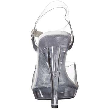 Ellie Shoes Women's 521-brook-w Heeled Sandal, Clear, 9 D US