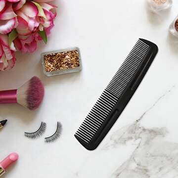 Cubaco 5 inch Hair Comb Pocket Size Mini Bulk Combs Perfect for Travelling, 20 Pack Black Combs for Unisex, Salon Barber Comb for All Hair Types