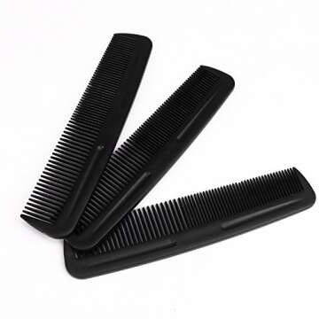 Cubaco 5 inch Hair Comb Pocket Size Mini Bulk Combs Perfect for Travelling, 20 Pack Black Combs for Unisex, Salon Barber Comb for All Hair Types
