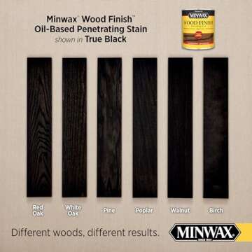 Minwax Wood Finish 227644444, 1/2 Pint, True Black