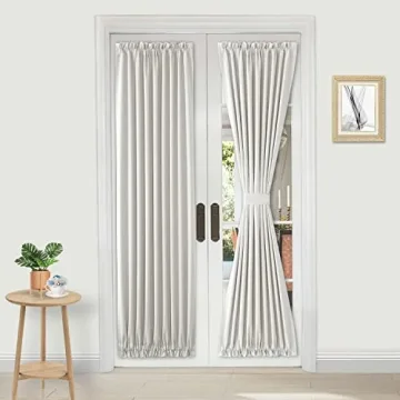 DWCN French Door Curtains – Elegant Thermal Blackout Solution with Tieback for Privacy