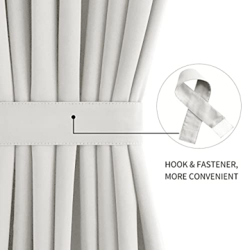 DWCN French Door Curtains with Adjustable Tieback for Privacy