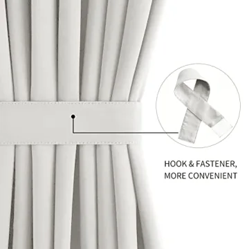 DWCN French Door Curtains with Adjustable Tieback for Privacy