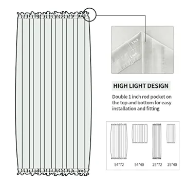 DWCN French Door Curtains with Adjustable Tieback for Privacy