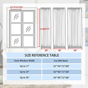 DWCN French Door Curtains with Adjustable Tieback for Privacy