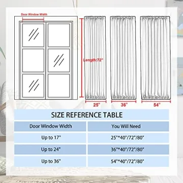 DWCN French Door Curtains with Adjustable Tieback for Privacy