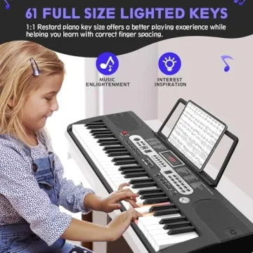 Fujampe 61 Keys Electric Piano Set for Beginners