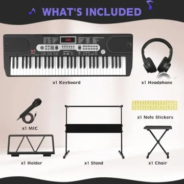 Fujampe 61 Keys Electric Piano Set for Beginners