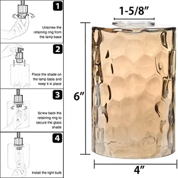 Rivqahra Amber Hammered Glass Shades for Home Decor Transformation