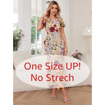 Beautiful 3D Floral Embroidery Maxi Dress for Women