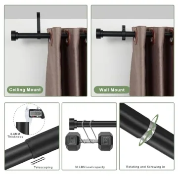 Adjustable Heavy-Duty Curtain Rods for Stylish Windows