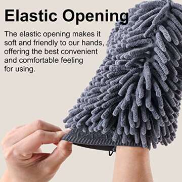 DogLemi Dog Shammy Towels Glove, Quick Drying Dogs paw Towel, Chenille Microfiber Pet Dirty Dogs Grooming Mitt for Large Medium Small Pet, Super Absorbent, Machine Washable 2 Pack