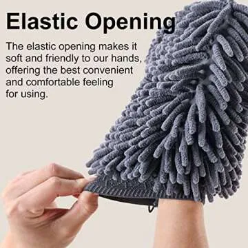 DogLemi Dog Shammy Towels Glove, Quick Drying Dogs paw Towel, Chenille Microfiber Pet Dirty Dogs Grooming Mitt for Large Medium Small Pet, Super Absorbent, Machine Washable 2 Pack